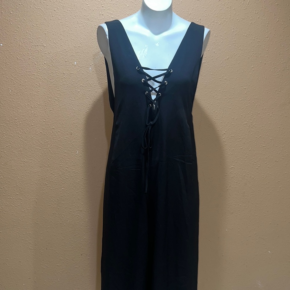 Sensemill black wide leg jumpsuit cropped